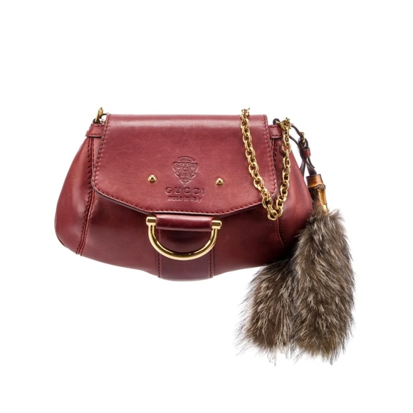 GUCCI Fur-Trimmed Small Smilla Shoulder Bag - Picture 1 of 5